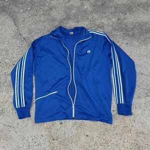 Vintage Hang Ten Jacket Tennis Warmup Blue Logo Size Medium Made in Japan